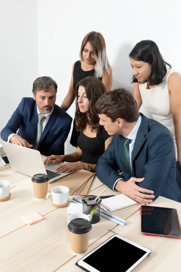 professional employees collaborating medium shot